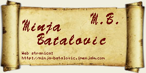 Minja Batalović vizit kartica